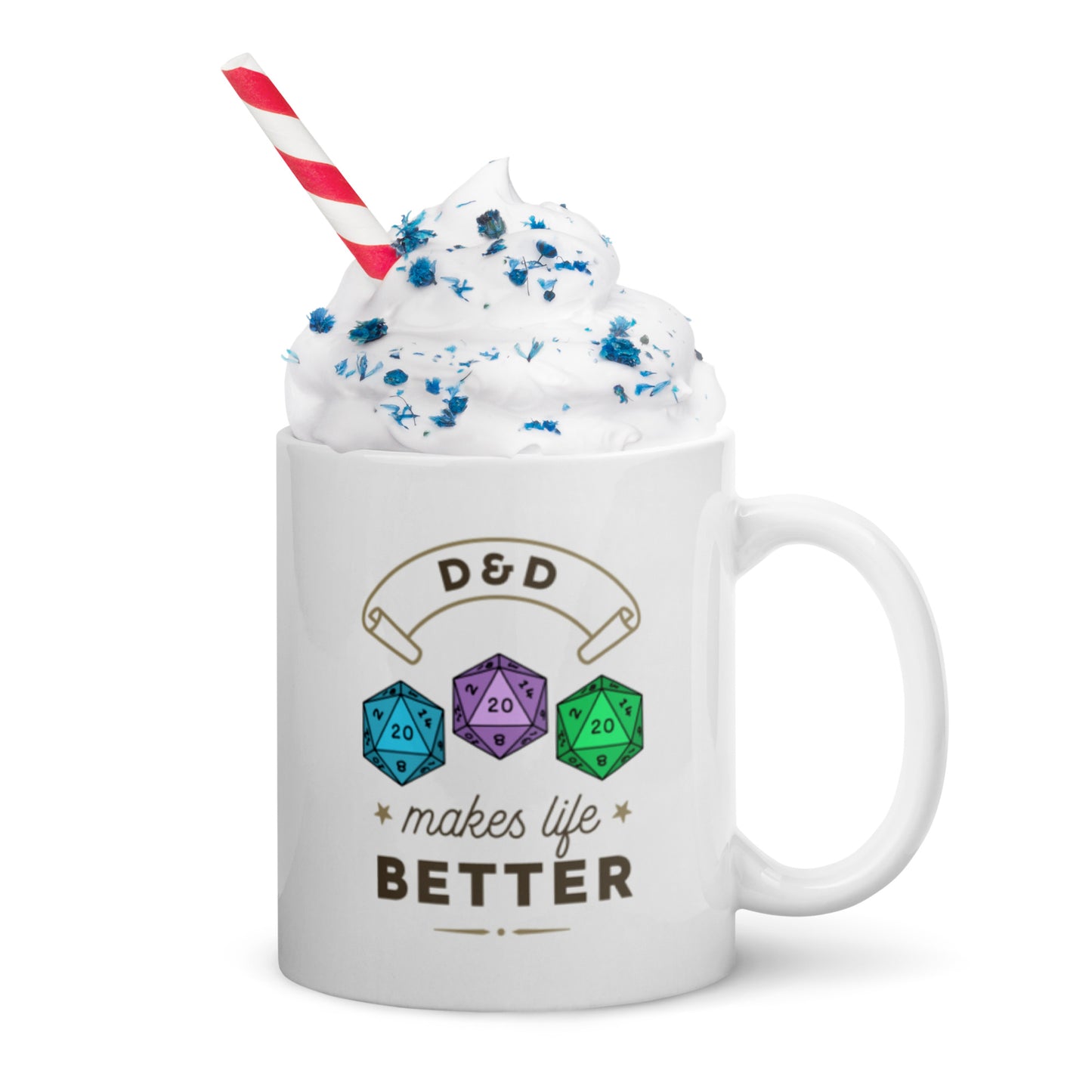 "DND makes life better" White Glossy Mug
